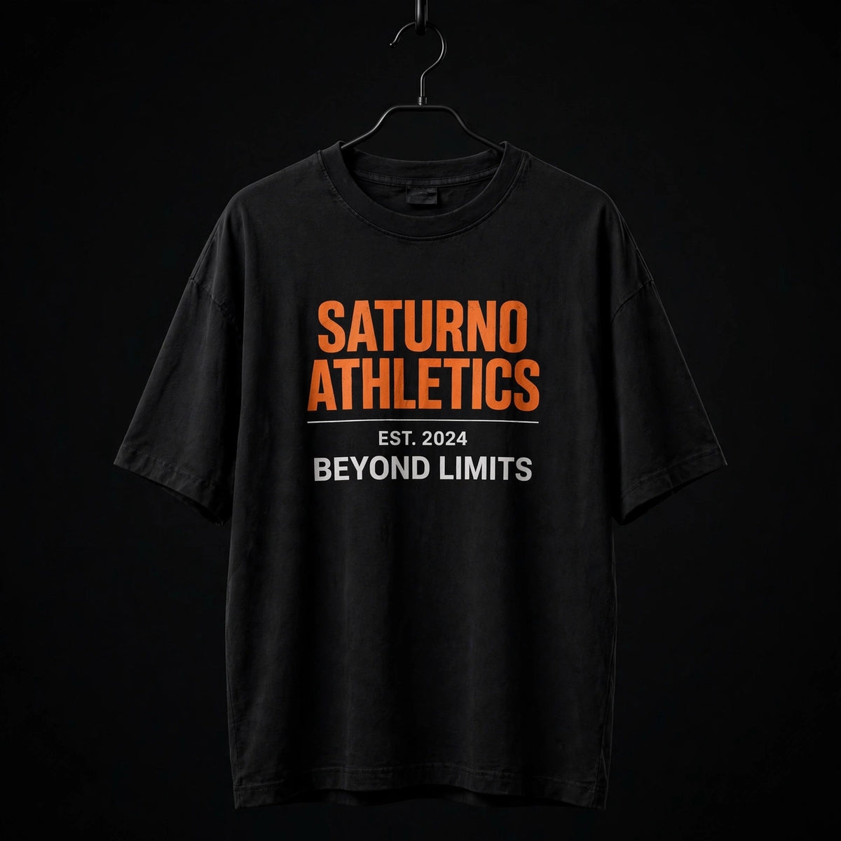 Camiseta Oversized - Saturno Athletics - Beyond Limits - Preta